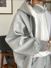 RT No. 4091 GRAY ZIP-UP HOODIE & SWEATPANTS (TOP & BOTTOM)