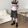 RT No. 8068 KNITTED HALF ZIP-UP SLEEVELESS STRIPED VEST