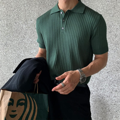 RT No. 9791 VERTICAL KNIT POLO SHORT SLEEVE