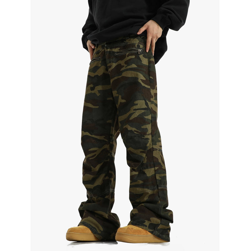 RT No. 9583 CAMO ARMY GREEN STRAIGHT PANTS