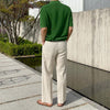 RT No. 8030 KHAKI CREAM LINEN CASUAL WIDE PANTS