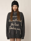 RTK (W) No. 1409 KNITTED EMBROIDERED CURSIVE PULLOVER SWEATER