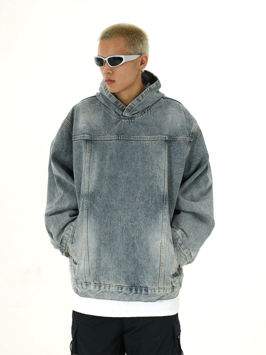 RT No. 10259 HOODED DENIM PULLOVER HOODIE