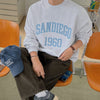 RT No. 6828 GRAY LETTERED EMBROIDERED PULLOVER SWEATER