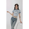 RTK (W) No. 3236 SKY BLUE KNIT CROP TOP