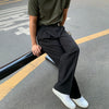 RT No. 9238 BLACK FOLDED STRAIGHT PANTS