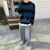 RT No. 3404 BLUE STRIPED KNITTED SWEATER