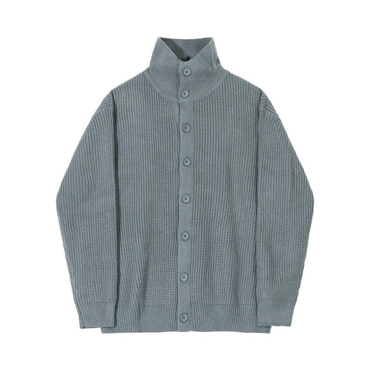 RT No. 5550 GRAY KNITTED FULL BUTTON-UP SWEATER