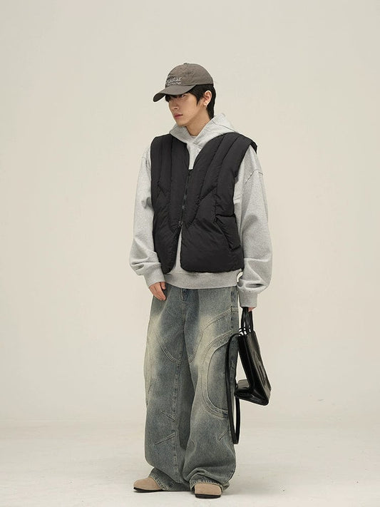 RT No. 10806 DECONSTRUCTED DENIM STRAIGHT JEANS