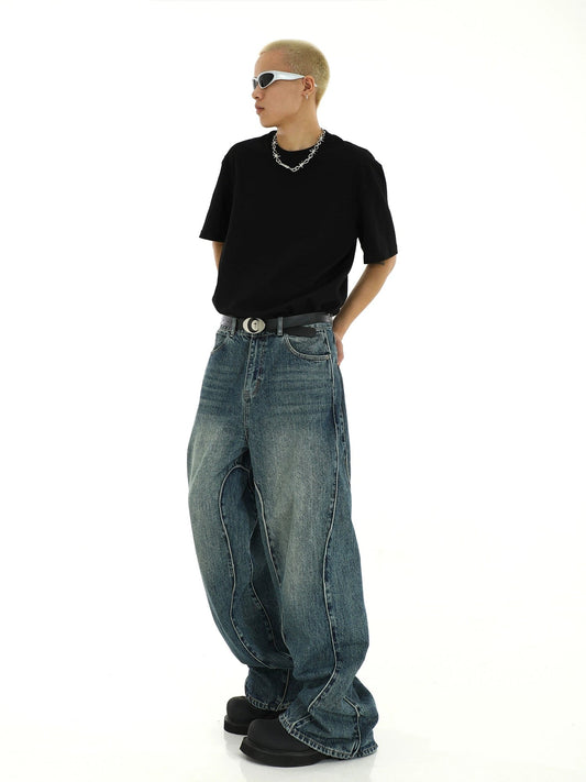RT No. 10256 RECONSTRUCTED BAGGY DENIM JEANS