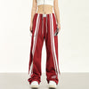 RTK (W) No. 1814 STRIPED DRAPE WIDE STRAIGHT SWEATPANTS