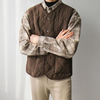 RT No. 2801 BROWN DIAMOND QUILTED VEST