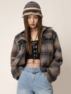 RTK (W) No. 1420 PLAID WOOLEN COLLAR SHIRT JK