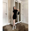 RTK (W) No. 3026 KNIT SLIM SHORT SLEEVE SHORT DRESS