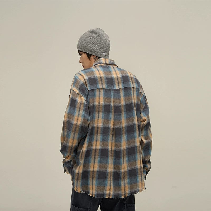 RT No. 10705 DISTRESSED PLAID SHIRT