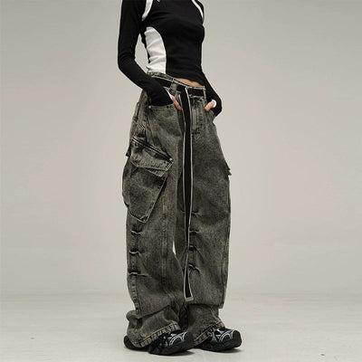 RT No. 10148 WASHED GRAY INDUSTRIAL CARGO PANTS