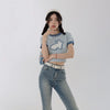 RTK (W) No. 3236 SKY BLUE KNIT CROP TOP