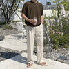 RT No. 8030 KHAKI CREAM LINEN CASUAL WIDE PANTS