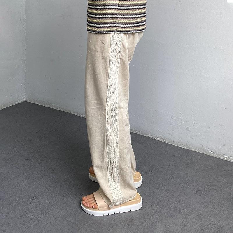 RT No. 2038 LINEN WIDE STRAIGHT PANTS