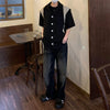 RT No. 9175 TWO TONE CONTRAST HALF SLEEVE SHIRT