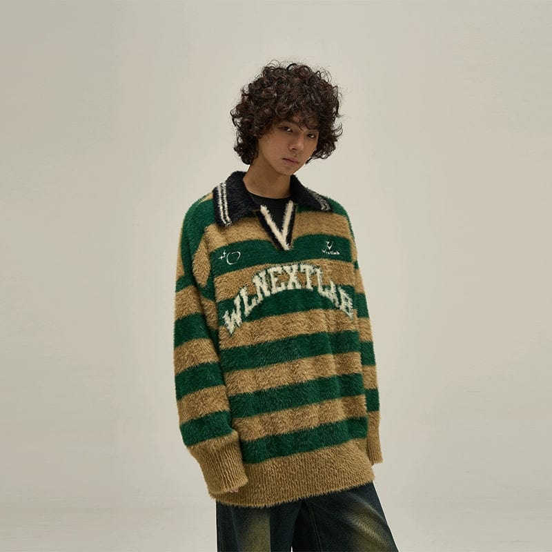 RT No. 10012 KNIT LETTERED COLLAR SWEATER