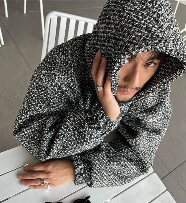 RT No. 7020 TWEED PULLOVER HOODIE – REALTAKAI