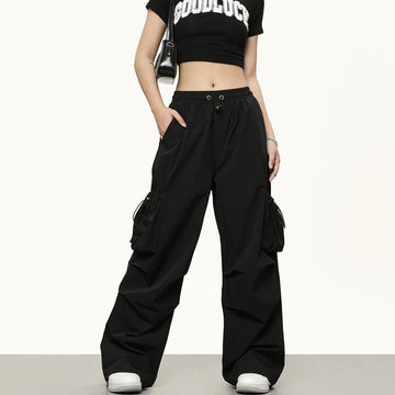 RTK (W) No. 3068 MULTI-POCKET WIDE STRAIGHT SPORT PANTS