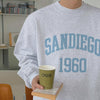 RT No. 6828 GRAY LETTERED EMBROIDERED PULLOVER SWEATER