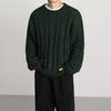 RT No. 10183 DARK GREEN TWIST KNITTED SWEATER