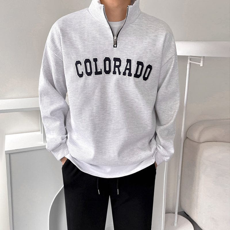 RT No. 6151 KNITTED HALF ZIP-UP COLLAR SWEATER