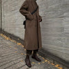 RT No. 6156 BROWN WOOLEN TRENCH COAT