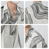 RT No. 9044 V-NECK IRREGULAR LINE SHORT SLEEVE SHIRT