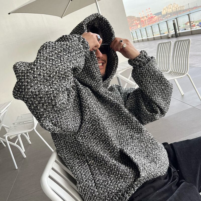 RT No. 7020 TWEED PULLOVER HOODIE – REALTAKAI