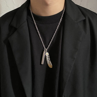 FEATHER PENDANT CHAIN NECKLACE