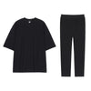 RT No. 2042 PLEATED ANKLE WIDE PANTS & HALF SLEEVE SHIRT