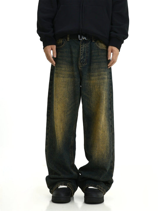 RT No. 10380 RETRO BLUE WIDE STRAIGHT DENIM JEANS