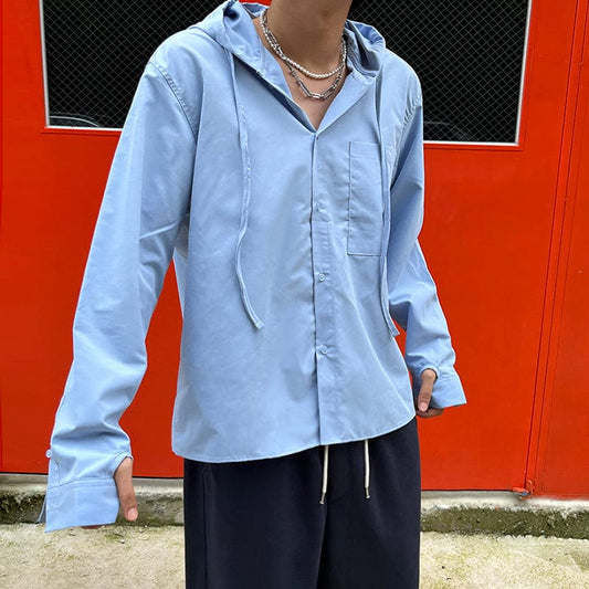 RT No. 6676 LIGHT BLUE HOODED SHIRT JK