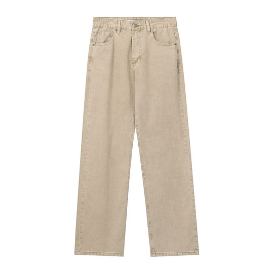 RTK (W) No. 2061 KHAKI TAN WIDE STRAIGHT JEANS