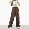 RTK (W) No. 3181 DRAWSTRING NYLON STRAIGHT PANTS