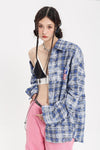 RTK (W) No. 3106 BLUE PLAID COLLAR SHIRT