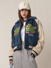 RTK (W) No. 1406 FLEECE WOOL COLLAR EMBROIDERED VARSITY JK