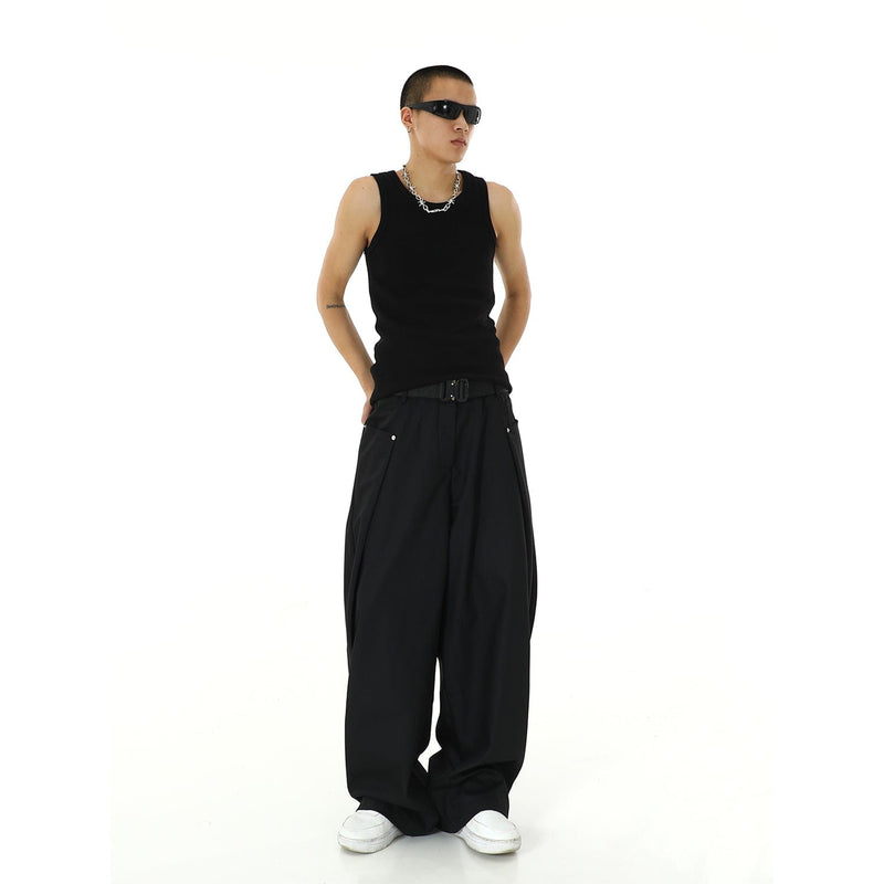 RT No. 9805 FOLDED WIDE STRAIGHT PANTS
