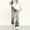 RTK (W) No. 2035 YELLOW MUD SLIM STRAIGHT DENIM JEANS