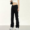 RTK (W) No. 1904 BLACK SLIM STRAIGHT DENIM JEANS