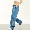 RTK (W) No. 1809 STRIPED WIDE STRAIGHT SWEATPANTS