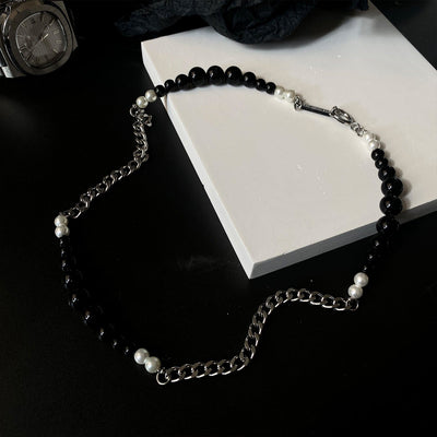 BLACK PEARL CHAIN NECKLACE