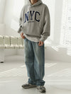 RT No. 11065 NYC EMBROIDERED LETTERED PULLOVER HOODIE