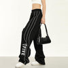 RTK (W) No. 1809 STRIPED WIDE STRAIGHT SWEATPANTS