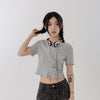 RTK (W) No. 3223 KNIT DISTRESSED CROP TOP