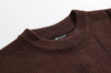 RT No. 5570 BROWN KNITTED ROUND NECK PULLOVER SWEATER